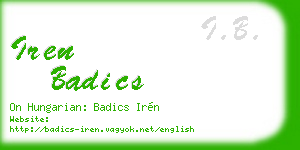 iren badics business card
